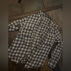 Hollister Women’s Grey and White Plaid Flannel